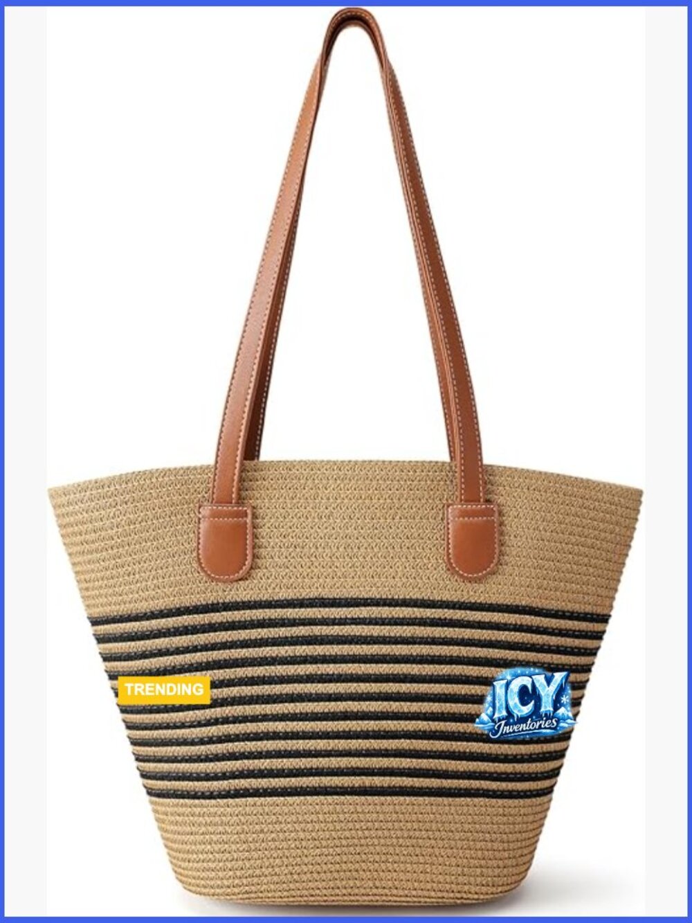 Straw Beach Tote Large Summer Bag Fishing Rope Tote Handbag